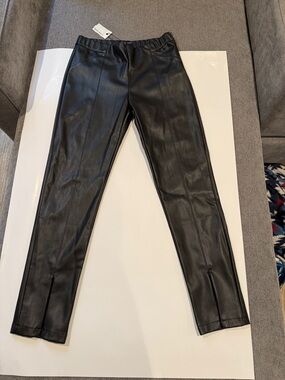 Black Faux Leather Slim pants